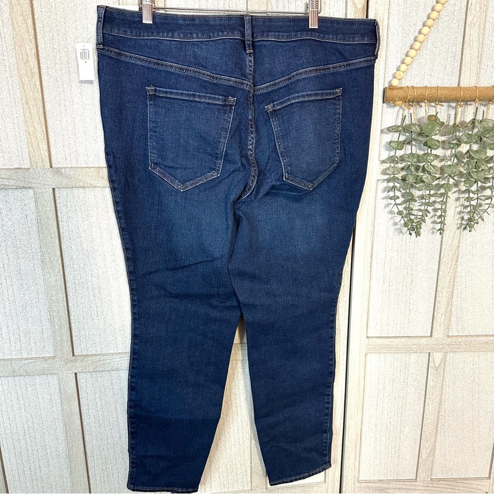 Old Navy Women's Extra High Rise Rockstar Super Skinny Jeans - Dark Blue - Picture 6 of 7